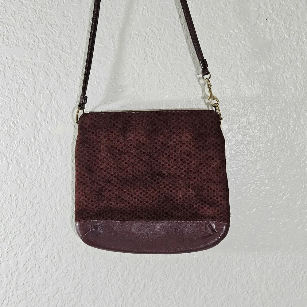 Bags by Supreme Maroon Suede Crossbody - Picture 3 of 8
